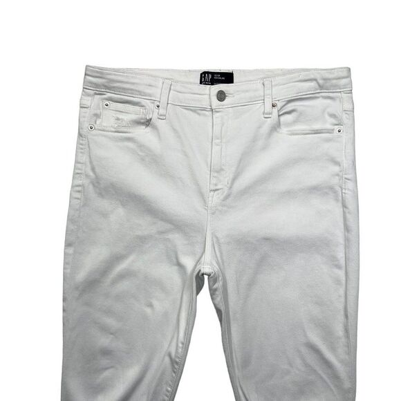 Gap Jeans Women's Size 12 White Distressed High‎ Rise Denim Jeggings - Picture 3 of 10